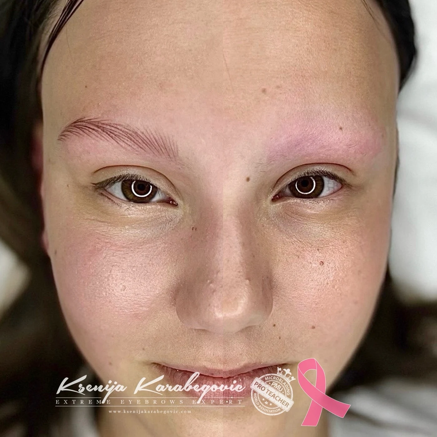 Natural eyebrow restoration before and after by Ksenija Karabegovic